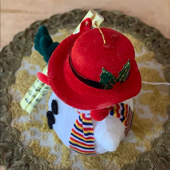 Snowman ⛄️ vintage flocked Christmas tree ornament decoration vintage - Picture 7 of 16